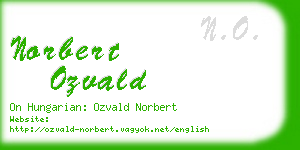 norbert ozvald business card